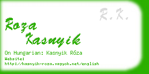 roza kasnyik business card