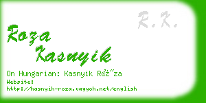 roza kasnyik business card